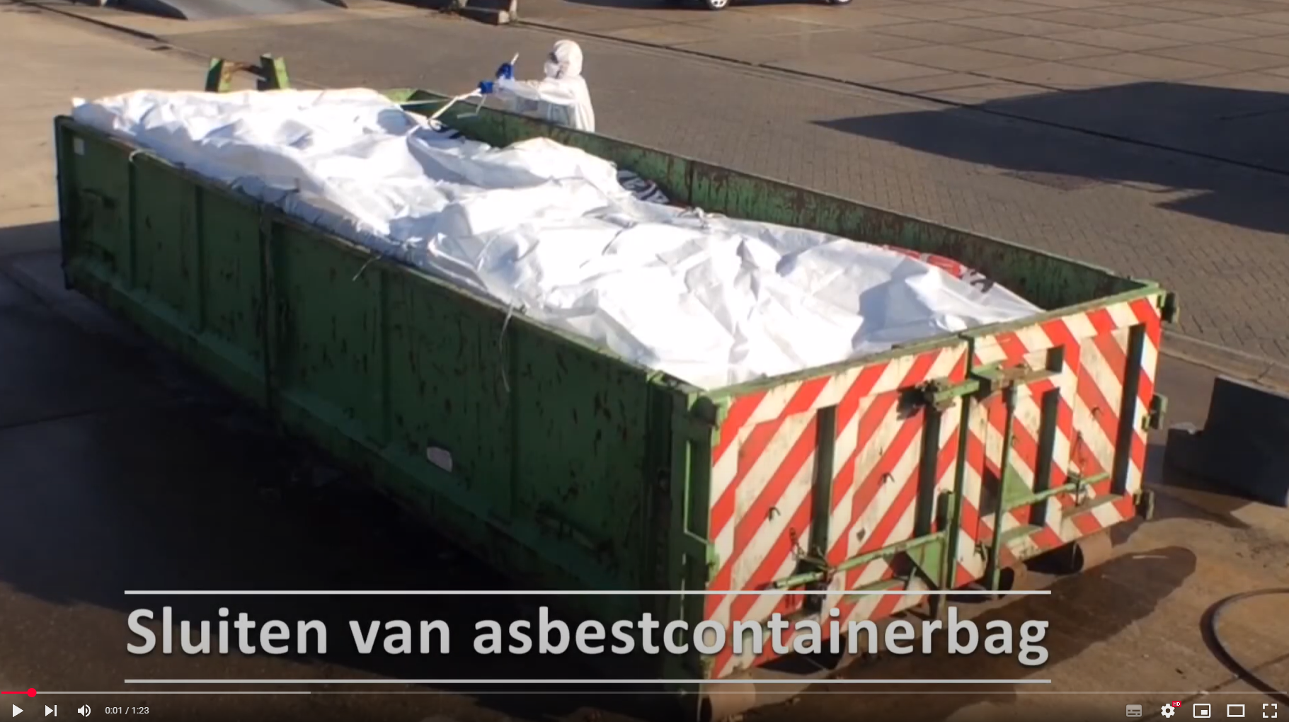 Sluiten asbestcontainerbag